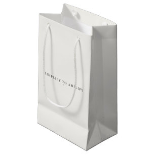 Sacola Para Presentes Pequena Saca de Presente Minimalista – Neutro 'Simplifique