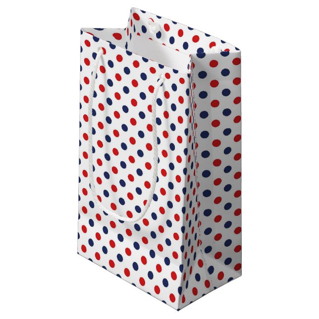 Sacola Para Presentes Pequena Saca de Presente Pontos Patrióticos (Frente inclinada)