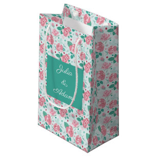Sacola Para Presentes Pequena Saca de Presente Rosa Verde