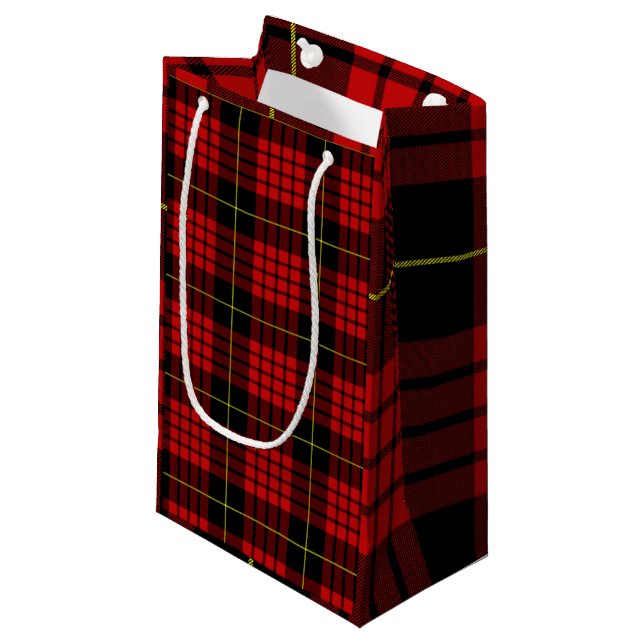 Sacola Para Presentes Pequena Saca de Presente Xadrez Vermelho (Frente inclinada)