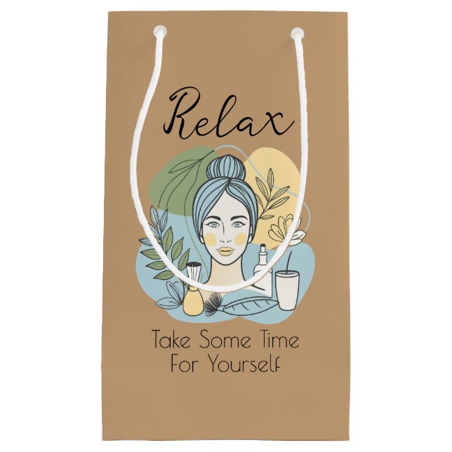 Sacola Para Presentes Pequena Sacas de Presentes Temáticos Relax Spa (Frente)