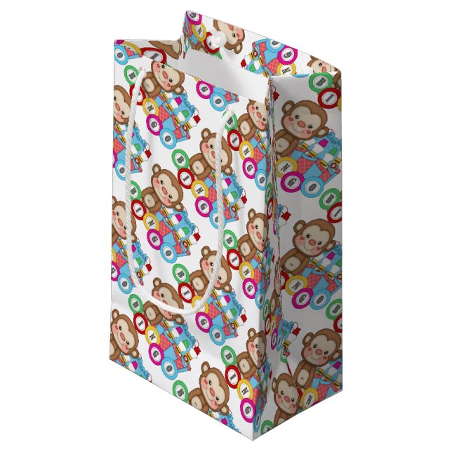 Sacola Para Presentes Pequena Saco Bingo Monkey Small Gift (Frente inclinada)