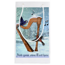 Sacola Para Presentes Pequena Saco bonito do presente da harpa do inverno