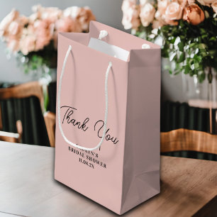 Sacola Para Presentes Pequena Saco de Agradecimento Minimalista Rosa Dourado par