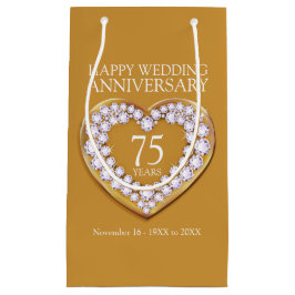 Sacola Para Presentes Pequena Saco de fotos do aniversário de 75 anos de casamen