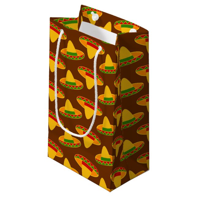 Sacola Para Presentes Pequena Saco de ladrilho do padrão da "Fiesta Sombrero" (Frente inclinada)