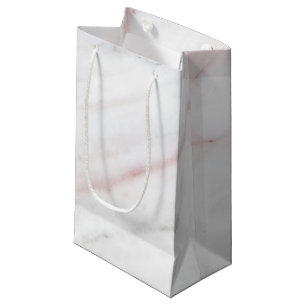 Sacola Para Presentes Pequena Saco de mármore cor-de-rosa do presente