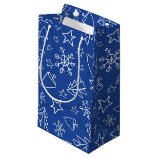 Sacola Para Presentes Pequena Saco de presente azul escuro de Natal