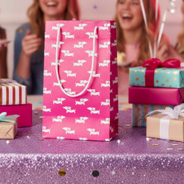 Sacola Para Presentes Pequena Saco de Presente Cachorro Vienense Rosa Presentes 