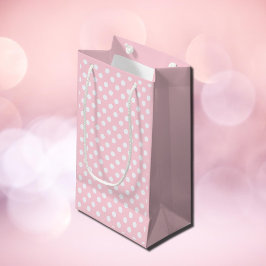 Sacola Para Presentes Pequena Saco de Presente com Bolinhas Rosa Pastel