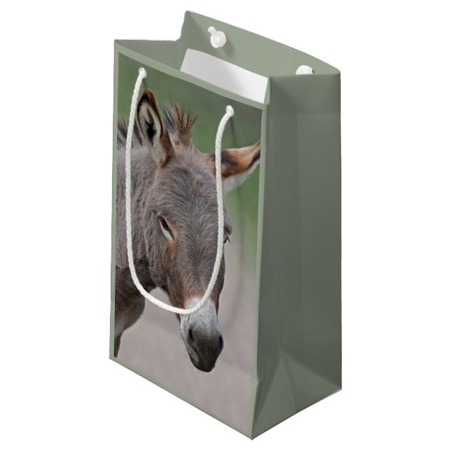 Sacola Para Presentes Pequena Saco de Presente com Retrato de Burro (Frente inclinada)