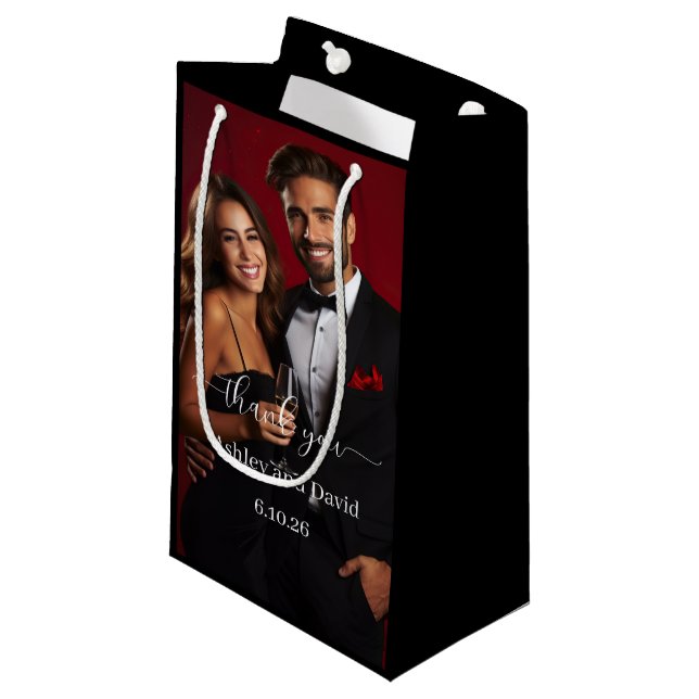 Sacola Para Presentes Pequena Saco de Presente de Agradecimento de Casamento (Frente inclinada)