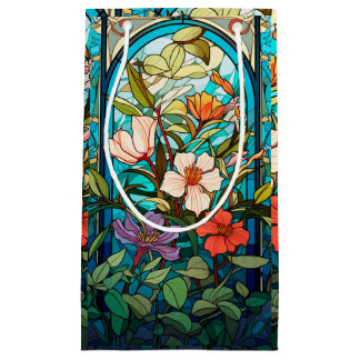 Sacola Para Presentes Pequena Saco de Presente de Arco Floral em Vidro Colorido 