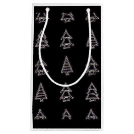 Sacola Para Presentes Pequena Saco de presente de árvore branco e preto