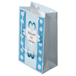 Sacola Para Presentes Pequena Saco de Presente de Batismo Azul para Meninos