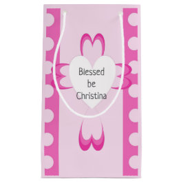 Sacola Para Presentes Pequena Saco de presente de batismo católico rosa para men