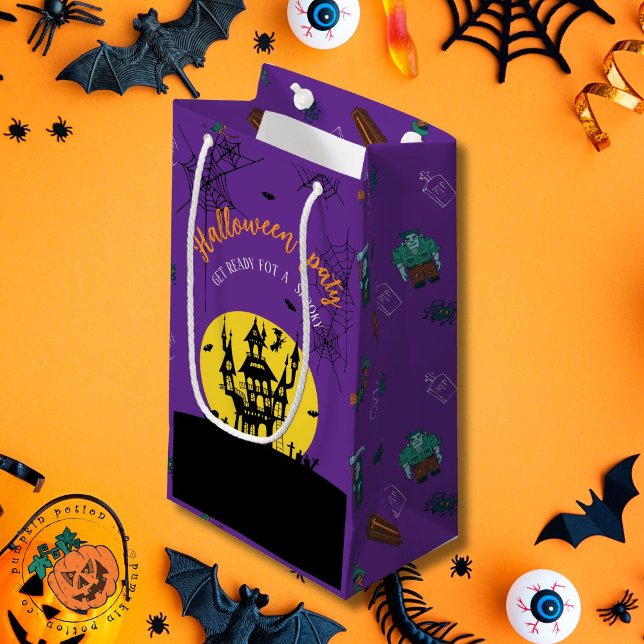 Sacola Para Presentes Pequena 🎃 Saco de Presente de Halloween Spooky (Criador carregado)