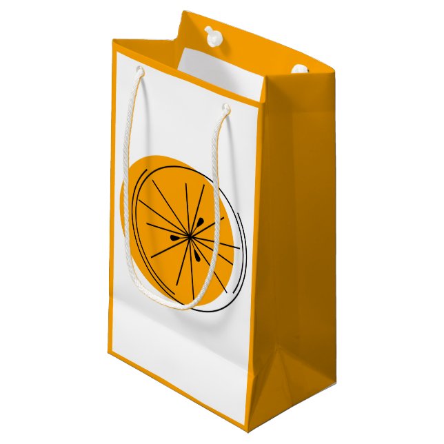 Sacola Para Presentes Pequena Saco de presente de laranja Citrus (Frente inclinada)
