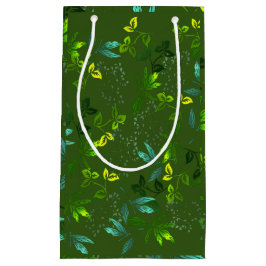 Sacola Para Presentes Pequena Saco de Presente de Padrão de Folha Verde