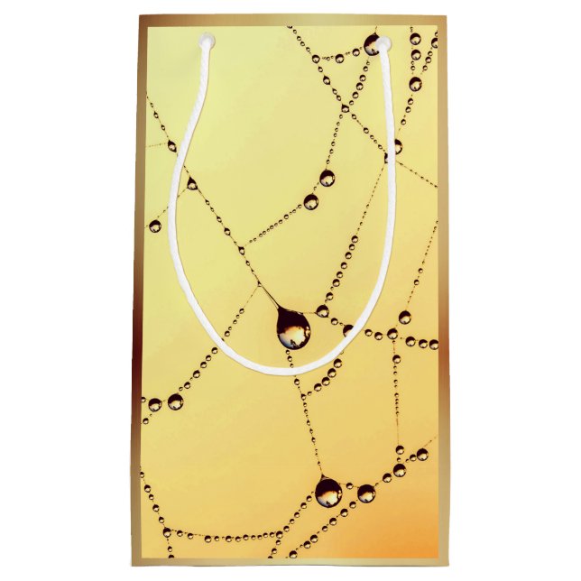 Sacola Para Presentes Pequena Saco de presente de teia amarela (Frente)