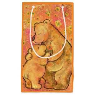 Sacola Para Presentes Pequena Saco de Presente de Urso Fofo com a Mamãe