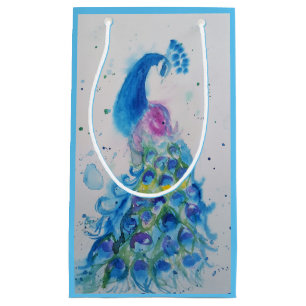 Sacola Para Presentes Pequena Saco de Presente do Pássaro Azul Elegante