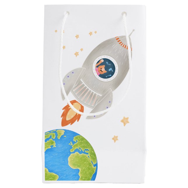 Sacola Para Presentes Pequena Saco de Presente Espacial (Frente)