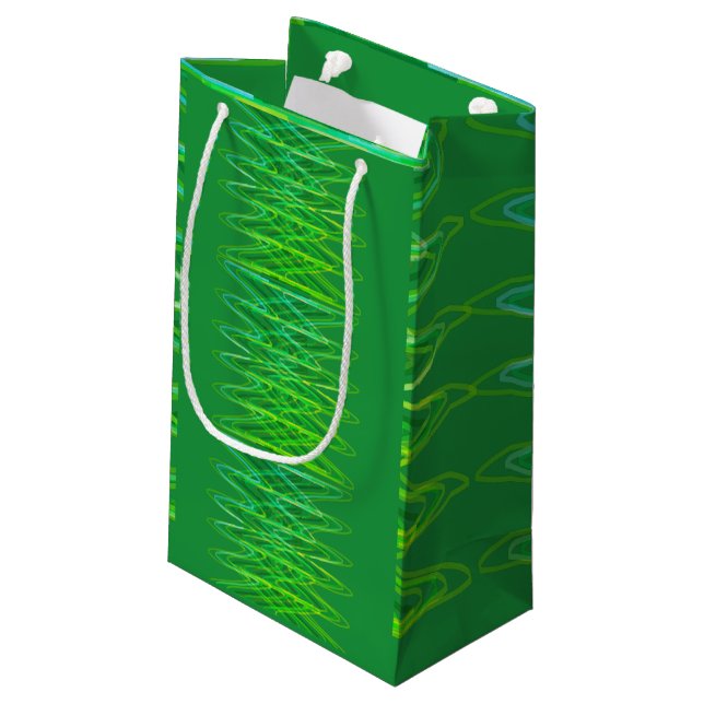 Sacola Para Presentes Pequena Saco de Presente Espiral Evergreen (Verso inclinado)