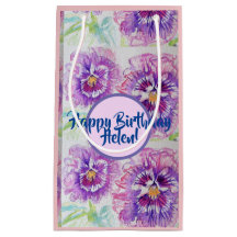 Saco de Presente Floral de Violetas Roxas em estil
