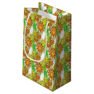 Sacola Para Presentes Pequena Saco de Presente - Flores Neon 3D