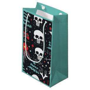 Sacola Para Presentes Pequena Saco de Presente Funky Skull
