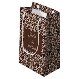 Sacola Para Presentes Pequena Saco de Presente Girafa Marrom