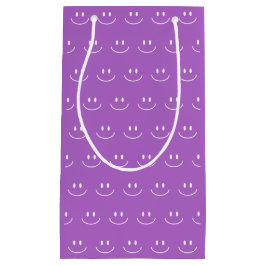 Sacola Para Presentes Pequena Saco de Presente Padrão Sorriso Lilás