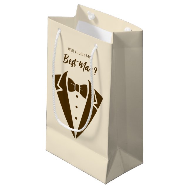 Sacola Para Presentes Pequena Saco de Presente para Padrinho de Casamento (Frente inclinada)