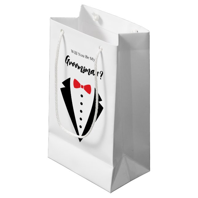 Sacola Para Presentes Pequena Saco de Presente para Padrinho de Casamento (Frente inclinada)