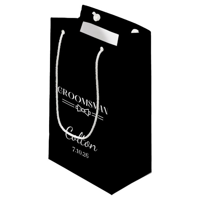 Sacola Para Presentes Pequena Saco de Presente para Padrinho de Casamento (Frente inclinada)