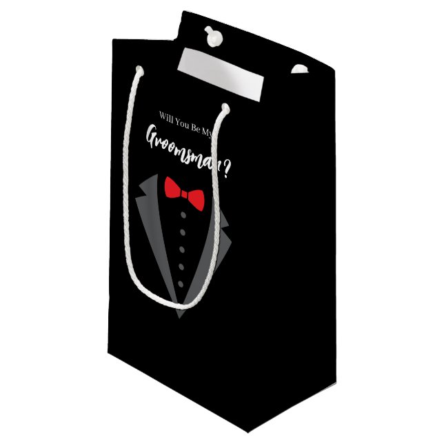 Sacola Para Presentes Pequena Saco de Presente para Padrinho de Casamento (Frente inclinada)