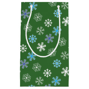 Sacola Para Presentes Pequena Saco de Presente Pequeno Floco de Neve Verde