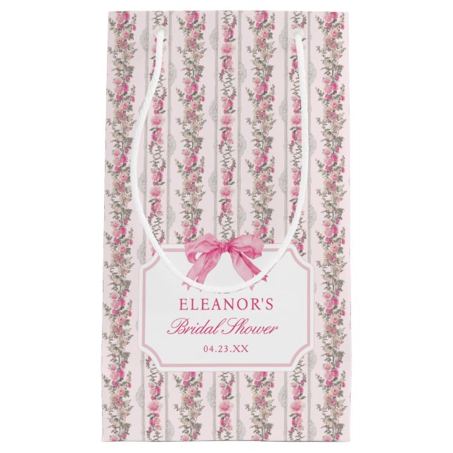 Sacola Para Presentes Pequena Saco de presente pequeno para chá de noiva com laç (Frente)