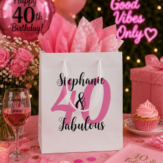 Sacola Para Presentes Pequena Saco de presente personalizado de 40 anos e fabulo