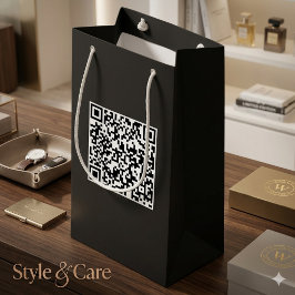 Sacola Para Presentes Pequena Saco de Presente Preto Personalizado com Código QR