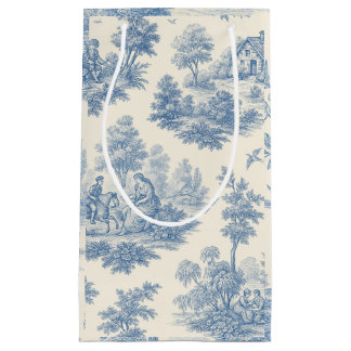 Sacola Para Presentes Pequena Saco de Presente Toile Azul
