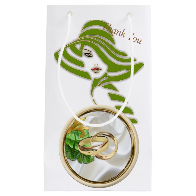 Sacola Para Presentes Pequena Saco de Presente Tropical Romântico (Frente)