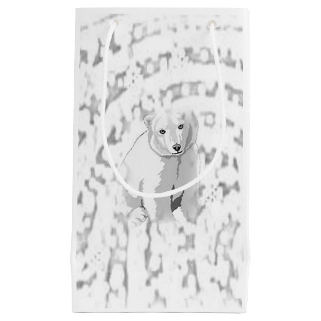 Sacola Para Presentes Pequena Saco de Presente Urso Polar (Frente)