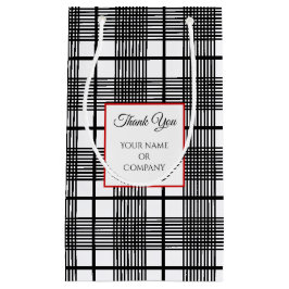 Sacola Para Presentes Pequena Saco de Presente Xadrez Preto e Branco Editável Pa