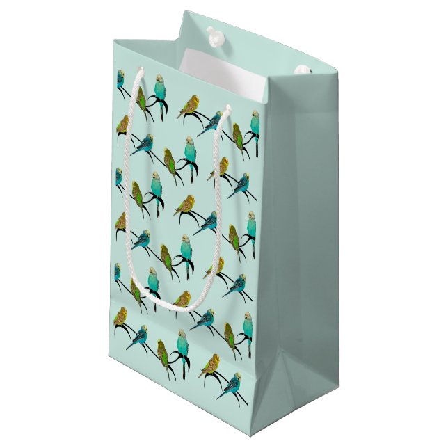 Sacola Para Presentes Pequena Saco de Presentes Budgie Frenzy (Frente inclinada)