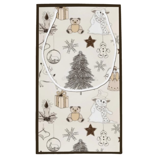 Sacola Para Presentes Pequena Saco de presentes personalizado - Pequeno, brilhan (Verso)