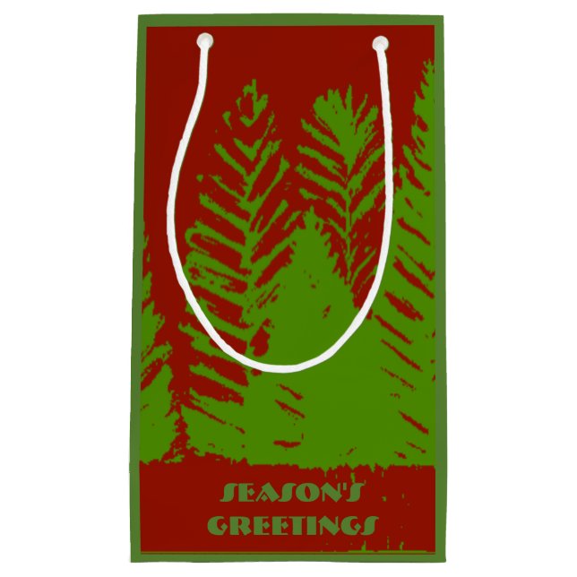 Sacola Para Presentes Pequena Saco de presentes verde e vermelho (Frente)