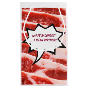 Sacola Para Presentes Pequena saco do aniversário do bacon