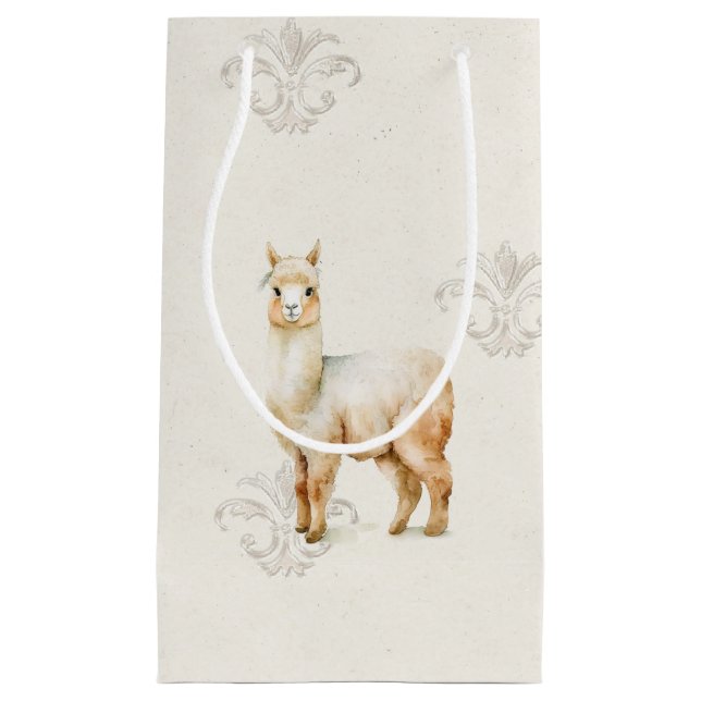 Sacola Para Presentes Pequena Saco do Presente - Alpaca2 (Frente)